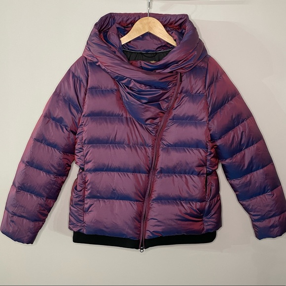 New! NIKE Sportswear Down Filled Puffer Jacket Metallic Purple Hip Size Large - Picture 5 of 13